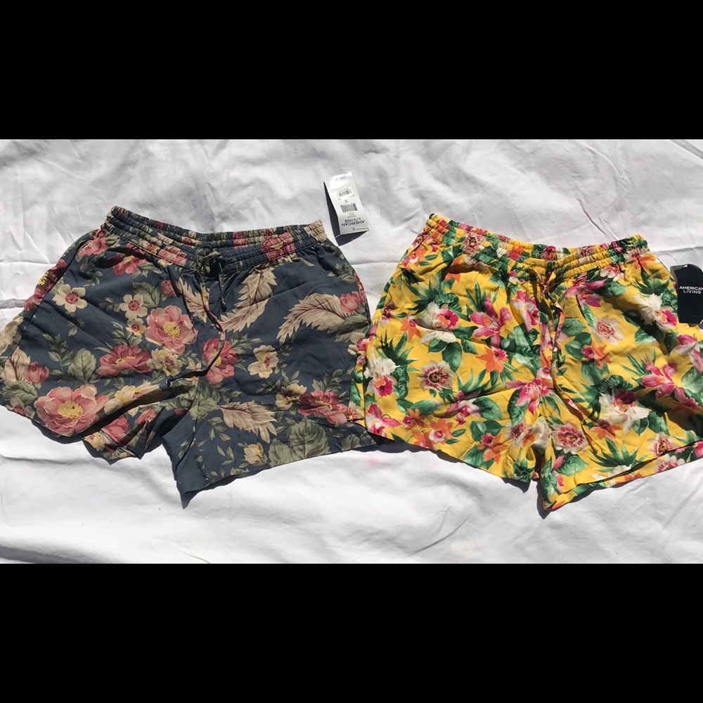 Floral drawstring shorts